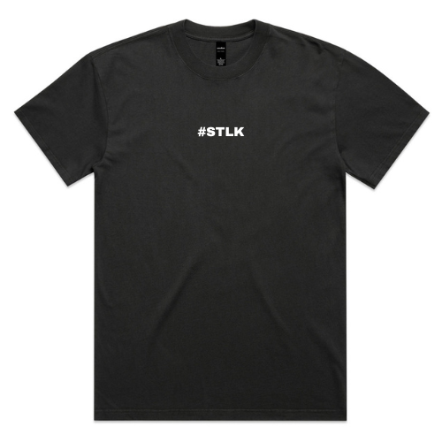 White Logo #STLK Faded Heavy Tee (Oversized Fit)