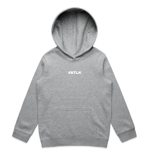 White #STLK Logo Kids Hood