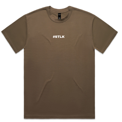 White Logo #STLK Heavey Tee (Over sized Fit)