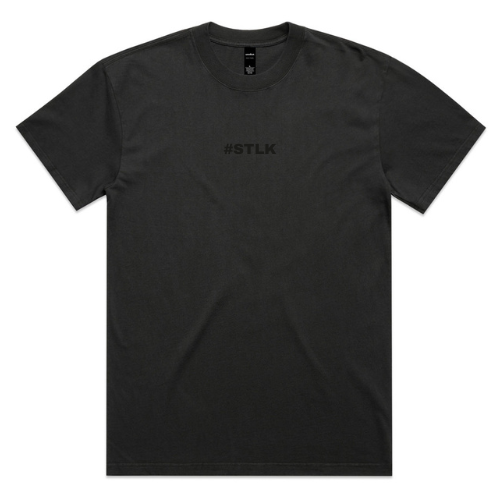 Black Logo #STLK Faded Heavy Tee (Oversized Fit)