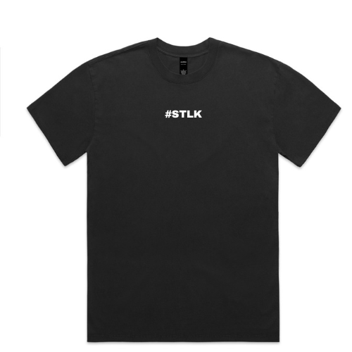 White Logo #STLK Faded Heavy Tee (Oversized Fit)
