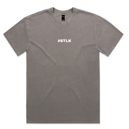 White Logo #STLK Faded Heavy Tee (Oversized Fit)