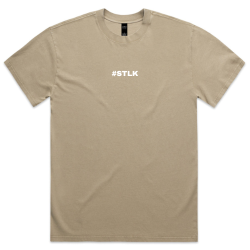 White Logo #STLK Faded Heavy Tee (Oversized Fit)