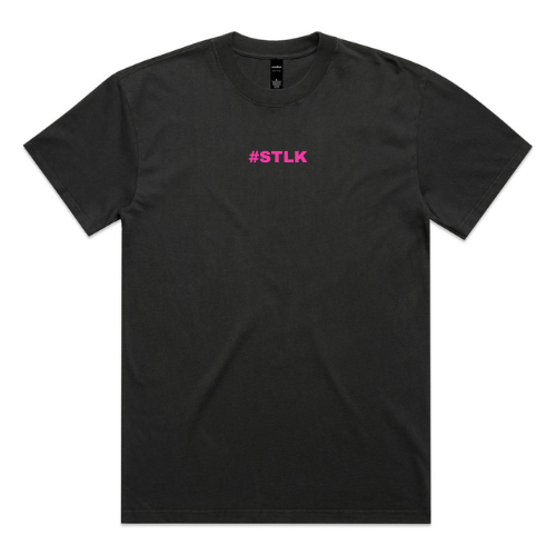 Pink Logo #STLK Faded Heavy Tee (Oversized Fit)