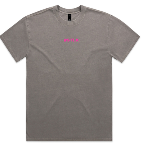 Pink Logo #STLK Faded Heavy Tee (Oversized Fit)