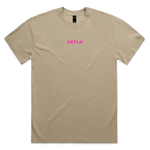 Pink Logo #STLK Faded Heavy Tee (Oversized Fit)