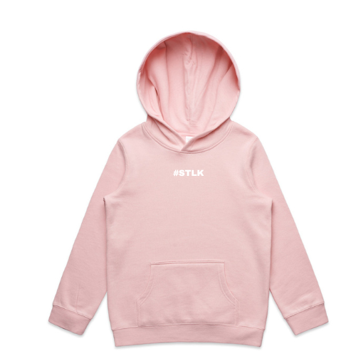White #STLK Logo Kids Hood