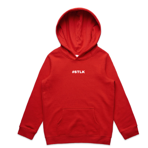 White #STLK Logo Kids Hood