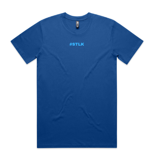 Blue #STLK logo (Classic tee - Slick fit)