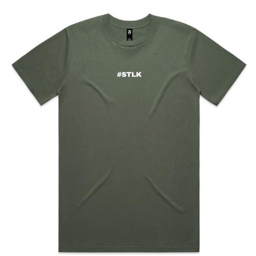White #STLK logo (Classic tee - Slick fit)