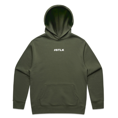 White #STLK logo Hoodie