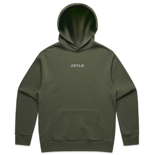 Silver #STLK logo hoodie