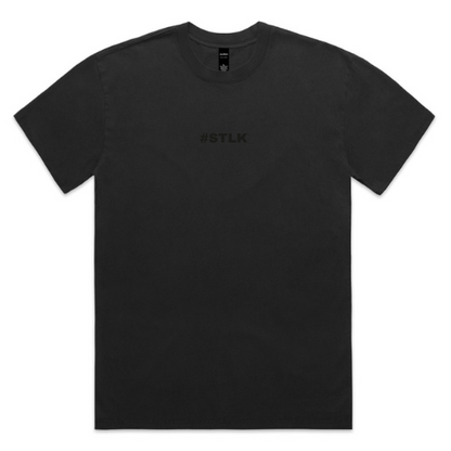 Black Logo #STLK  Faded Heavy  Tee (Oversized Fit)