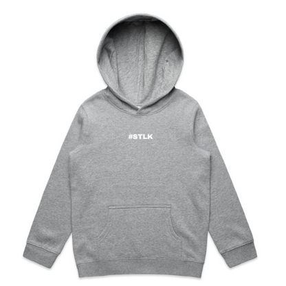 White #STLK Logo Kids Hood