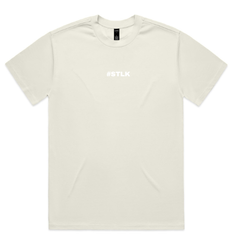 White Logo #STLK Heavey Tee  (Over sized Fit)