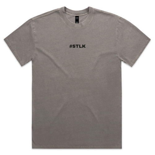 Black Logo #STLK  Faded Heavy  Tee (Oversized Fit)