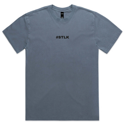 Black Logo #STLK  Faded Heavy  Tee (Oversized Fit)