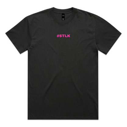 Pink Logo #STLK  Faded Heavy  Tee (Oversized Fit)