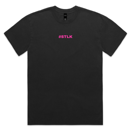 Pink Logo #STLK  Faded Heavy  Tee (Oversized Fit)