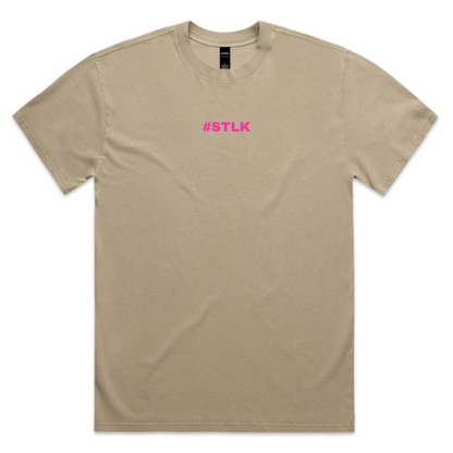 Pink Logo #STLK  Faded Heavy  Tee (Oversized Fit)