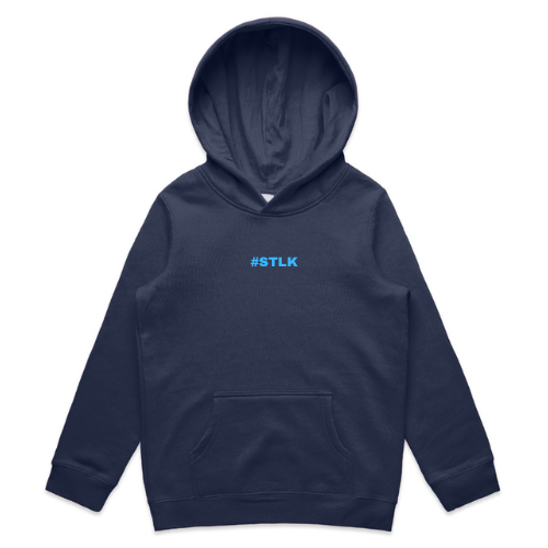 Blue #STLK Logo Kids Hood