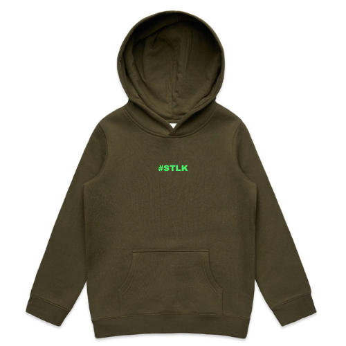Green #STLK Logo Kids Hood