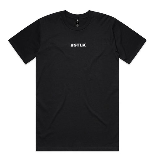 White #STLK logo (Classic tee - Slick fit)