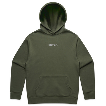 Silver #STLK logo hoodie