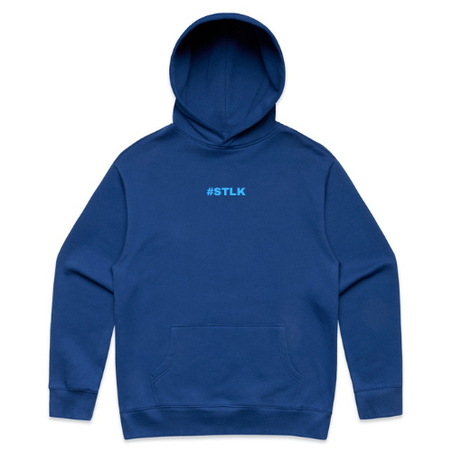 Blue #STLK logo Hoodie
