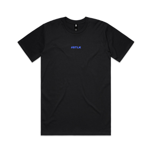 Blue #STLK logo (Classic tee - Slick fit)