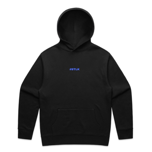 Blue #STLK logo Hoodie